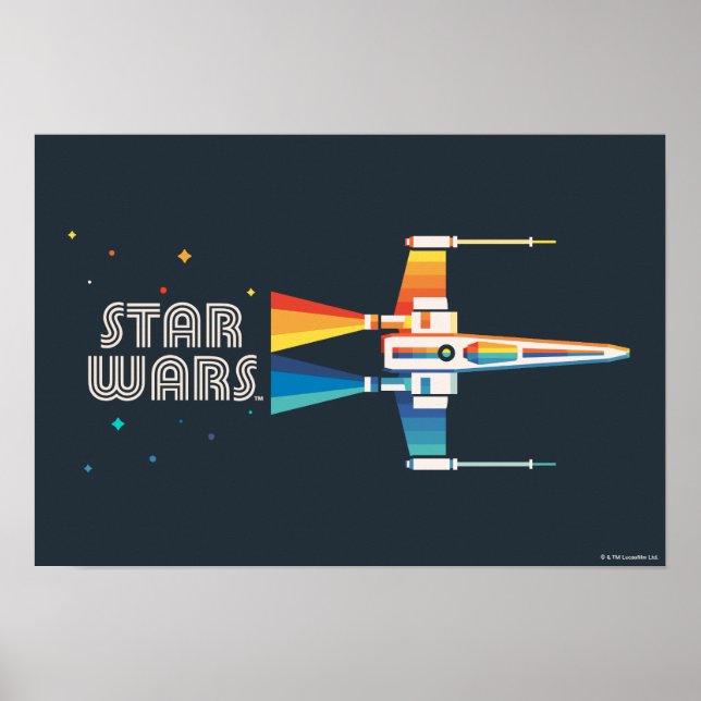 Cosmic Rainbow X-Wing Starfighter Poster (Front)