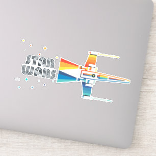 Cosmic Rainbow X-Wing Starfighter Sticker