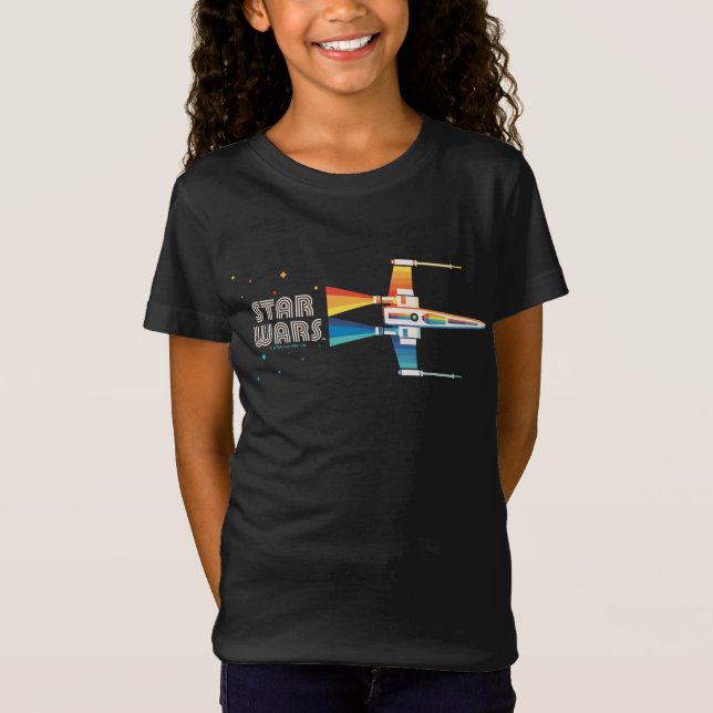 Cosmic Rainbow X-Wing Starfighter T-Shirt (Front)