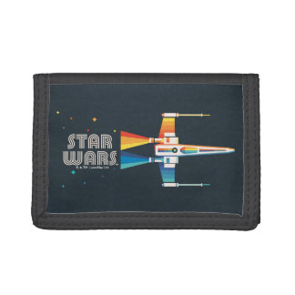 Cosmic Rainbow X-Wing Starfighter Trifold Wallet
