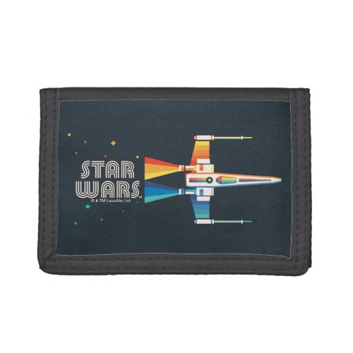 Cosmic Rainbow X_Wing Starfighter Trifold Wallet