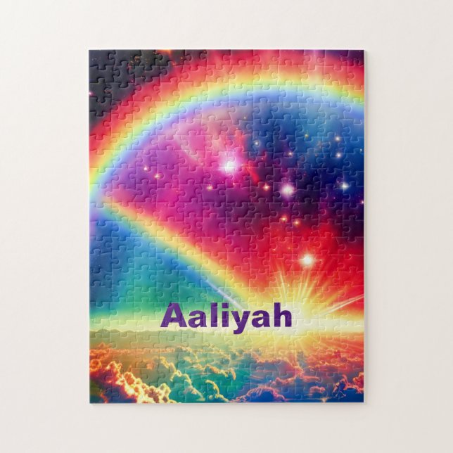 Cosmic Rainbows Over Fantasy Indigo Clouds Scene Jigsaw Puzzle (Vertical)