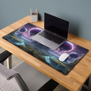 Cosmic Realms: Alien Worlds in Motion Desk Mat