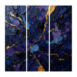 Cosmic Resin Effect Triptych Wall Art