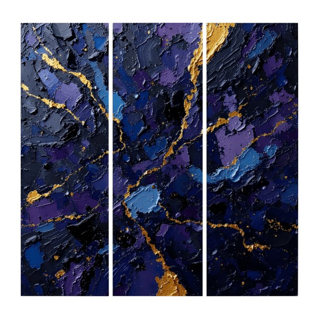 Cosmic Resin Effect Triptych Wall Art  (Front)