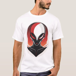 Cosmic Reverie: Crimson Alien T-Shirt