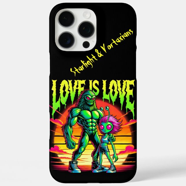 Cosmic Romance Between Alien Figures Case-Mate iPhone Case (Back)