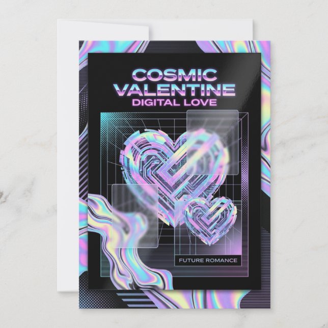 Cosmic Romance Digital Love Valentine's Card (Front)