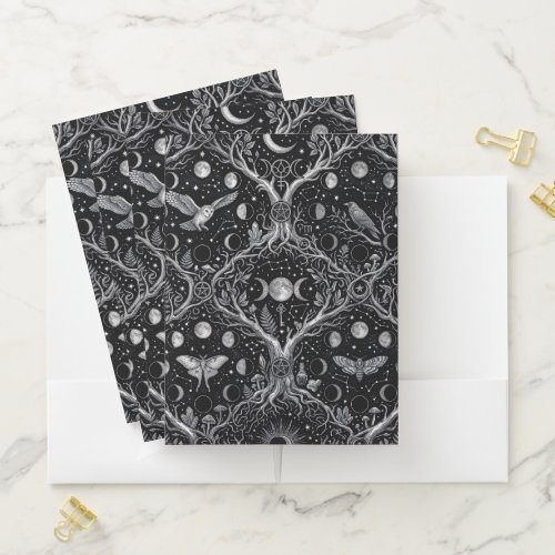 Cosmic Rooted Realms – Mystical Tree of Night Pocket Folder