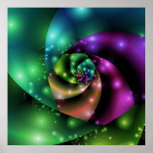 Cosmic Rose Fractal Poster