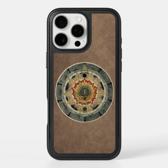 Cosmic Rose Mandala Faux-Leather Otterbox iPhone Case (Back)