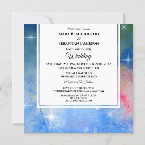  Cosmic RSVP Website Nebula Celestial Wedding Invitation