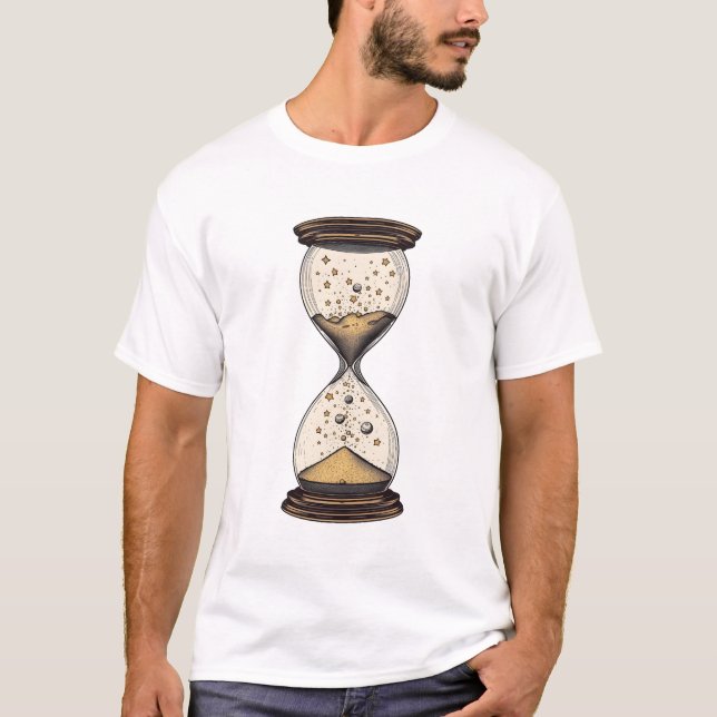 "Cosmic Sands" Hourglass Graphic Tee – Celestial T (Front)