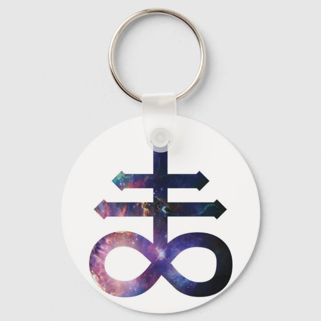 Cosmic Satanic Cross Keychain (Front)