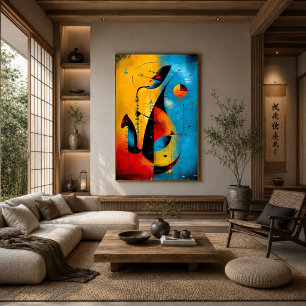 Cosmic Saxophone – Modern Abstract Geometric Wall  Poster