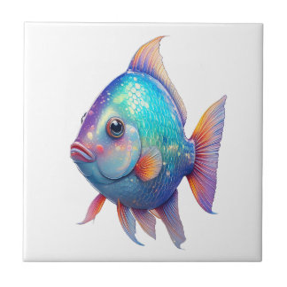 Cosmic Scales Fish  Ceramic Tile