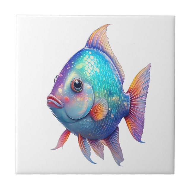 Cosmic Scales Fish  Ceramic Tile (Front)