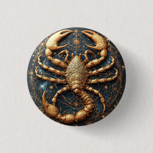 🦂 Cosmic Scorpion Mandala For Astrology Lovers Button