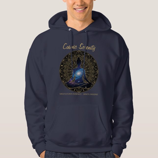 Cosmic Serenity Meditation – Galaxy Mandala  Hoodie (Front)