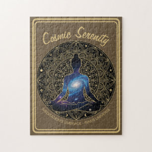 Cosmic Serenity Meditation – Galaxy Mandala Jigsaw Puzzle