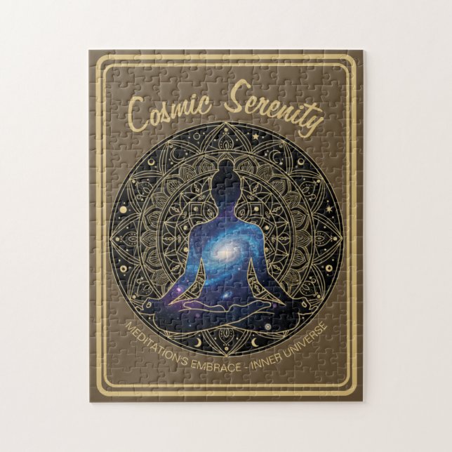 Cosmic Serenity Meditation – Galaxy Mandala  Jigsaw Puzzle (Vertical)