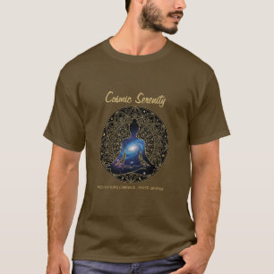 Cosmic Serenity Meditation – Galaxy Mandala T-Shirt