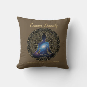 Cosmic Serenity Meditation – Galaxy Mandala  Throw Pillow