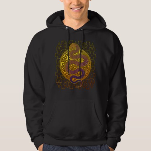 Cosmic Serpent Kene Anaconda Shipibo Pattern Hoodie