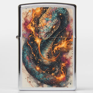 Cosmic Serpent With Expansive Space Zippo Lighter