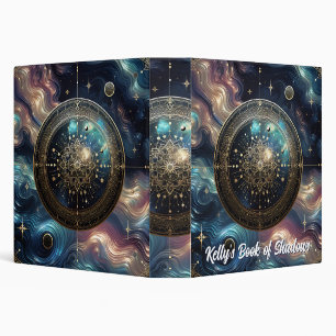 Cosmic Shield Blue Space Abstract Book of Shadows 3 Ring Binder