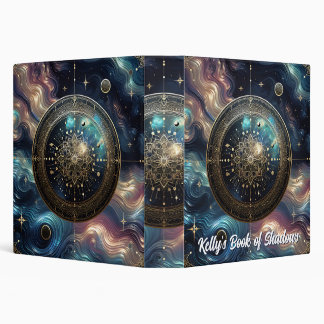 Cosmic Shield Blue Space Abstract Book of Shadows 3 Ring Binder