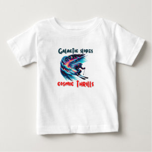 Cosmic Skiing Adventure in Space Baby T-Shirt