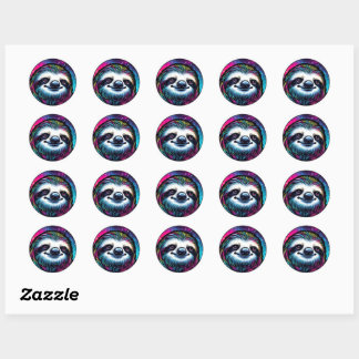 Cosmic Sloth Classic Round Sticker