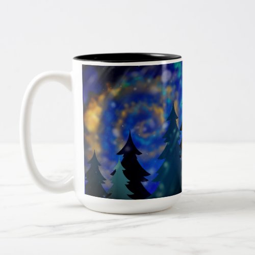 cosmic snowfall Two_Tone coffee mug