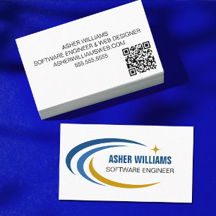 Cosmic Software Engineer Computer IT QR Code Business Card