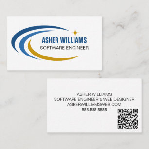 Cosmic Software Engineer Computer IT QR Code Business Card