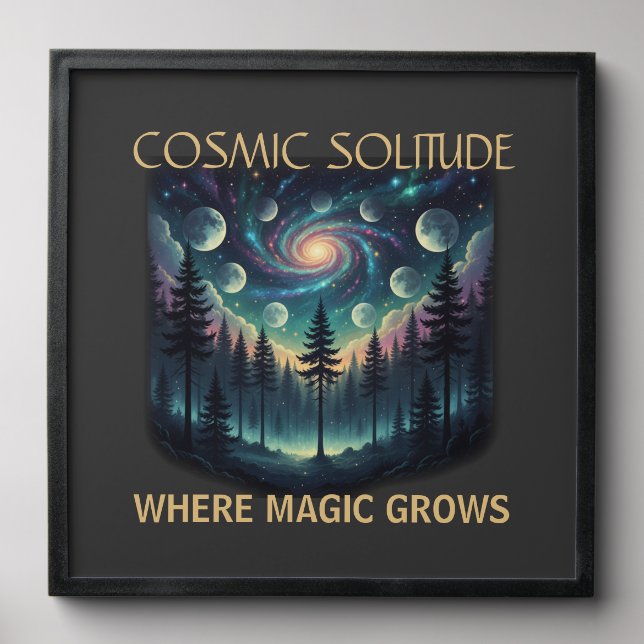 Cosmic Solitude Galaxy Forest • Moon Phases Peel And Stick Photo Tile (Front Set)