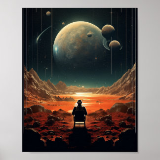 Cosmic Solitude Vintage Space Poster (Retro movie)