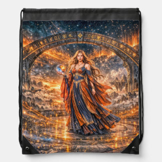 Cosmic Sorceress – Fantasy Drawstring Bag
