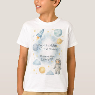 Cosmic Space Birthday Party Rocket & Stars - T-Shirt