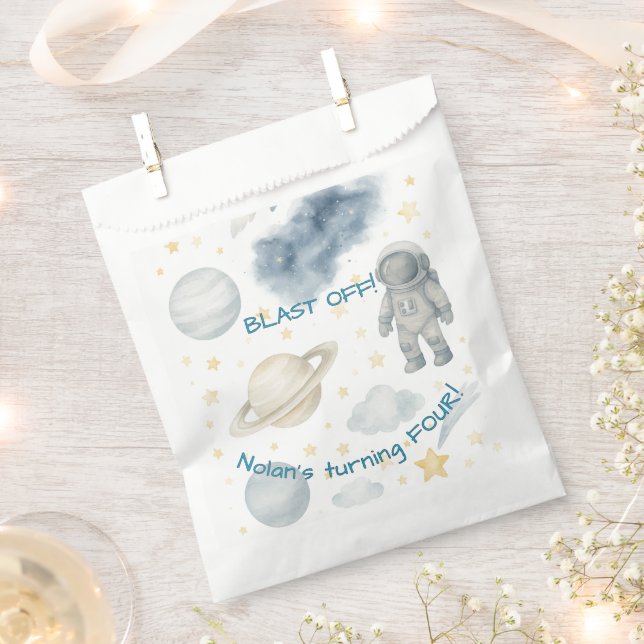 Cosmic Space Birthday Party | Rockets & Stars -  Favor Bag (Clipped)