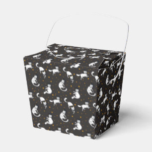 Cosmic space cats and stars pattern favor boxes