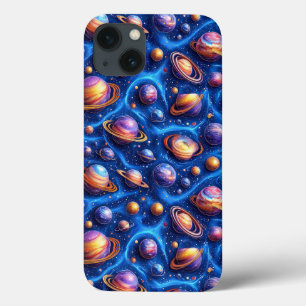 Cosmic Space Design Stars Moon Planet Universe iPhone 13 Case