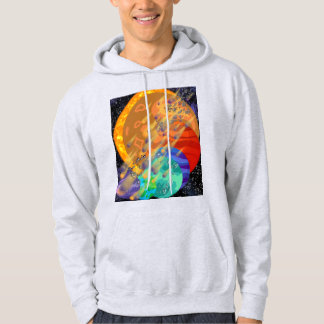 "Cosmic Space Hoodie – Planets and Meteors Design