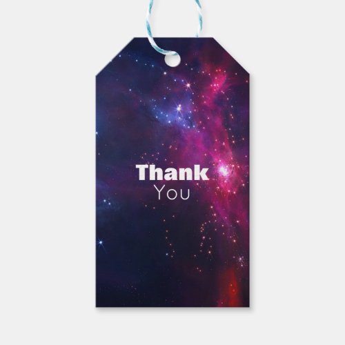 Cosmic Space Stars and Nebula Thank You Gift Tags