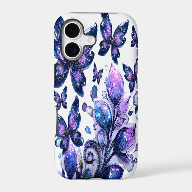 Cosmic Sparkle Butterflies iPhone Case (Back)