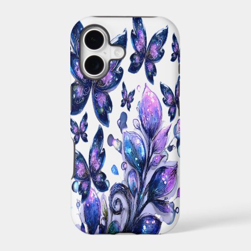 Cosmic Sparkle Butterflies White iPhone 17 Case