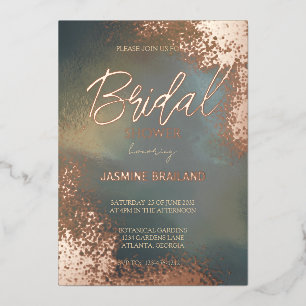 Cosmic Sparkle Hombre Wash Bridal Shower  Foil Invitation