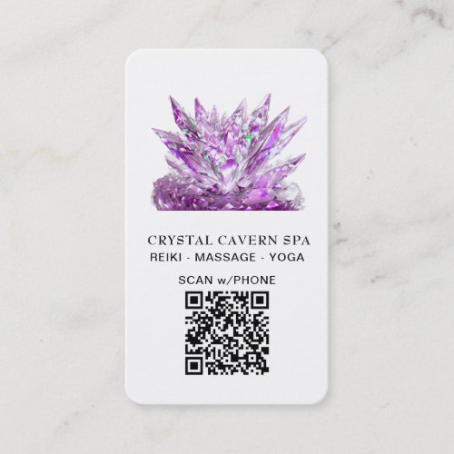  Cosmic Sparkling Magical Magenta QR Crystal Business Card
