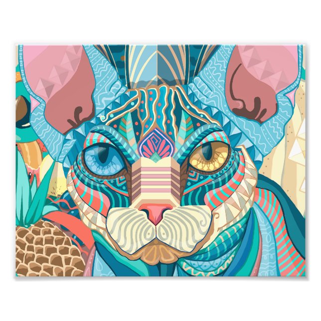 Cosmic Sphynx Cat Photo Print (Front)